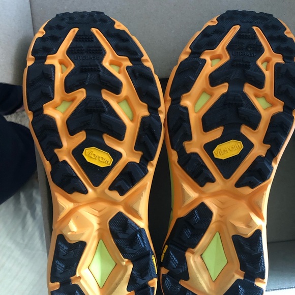 Hoka Vibrant Blue and Orange Athletic Shoes - Picture 5 of 8